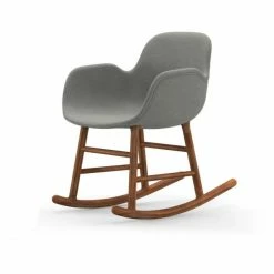 Normann Copenhagen Normann Rocking Walnut Schaukelstuhl Textil-gepolstert Steelcut - H 73 X B 56 X T 67 Cm - Grey 113