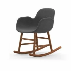 Normann Copenhagen Normann Rocking Walnut Schaukelstuhl Textil-gepolstert Steelcut - H 73 X B 56 X T 67 Cm - Dark Grey 153