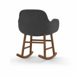 Normann Copenhagen Normann Rocking Walnut Schaukelstuhl Textil-gepolstert Steelcut - H 73 X B 56 X T 67 Cm - Dark Grey 153 -Leitmotiv Shop unnamed file 1951