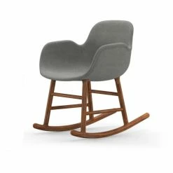 Normann Copenhagen Normann Rocking Walnut Schaukelstuhl Textil-gepolstert Remix - H 73 X B 56 X T 67 Cm - Grey 123