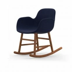 Normann Copenhagen Normann Rocking Walnut Schaukelstuhl Textil-gepolstert Remix - H 73 X B 56 X T 67 Cm - Blue 773