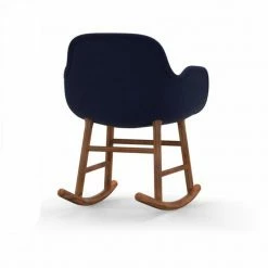Normann Copenhagen Normann Rocking Walnut Schaukelstuhl Textil-gepolstert Remix - H 73 X B 56 X T 67 Cm - Blue 773 -Leitmotiv Shop unnamed file 1973