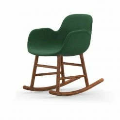 Normann Copenhagen Normann Rocking Walnut Schaukelstuhl Textil-gepolstert Remix - H 73 X B 56 X T 67 Cm - Green - 982