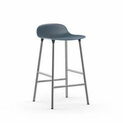 Normann Copenhagen Form Barstuhl Chrome - Sitzhöhe 65 Cm - B 43 X T 43 Cm - Blue