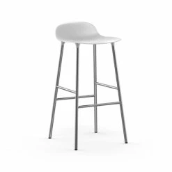 Normann Copenhagen Form Barstuhl Chrome - Sitzhöhe 75 Cm - B 44 X T 44 Cm - White
