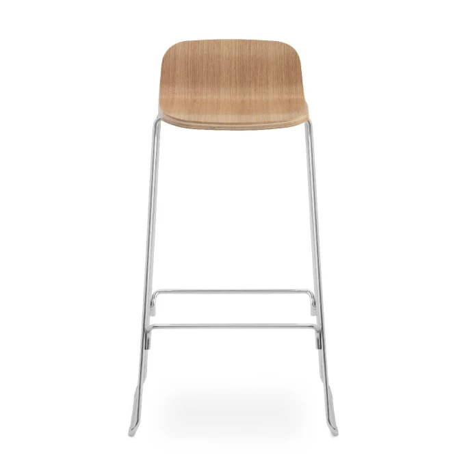Normann Copenhagen Just Barstool Barhocker Mit Lehne - 90 X 47,5 X 44 Cm - Sitzhöhe 75 Cm - Oak/Chrome 4 Normann Copenhagen Just Barstool Barhocker Mit Lehne - 90 X 47,5 X 44 Cm - Sitzhöhe 75 Cm - Oak/Chrome – Bild 2