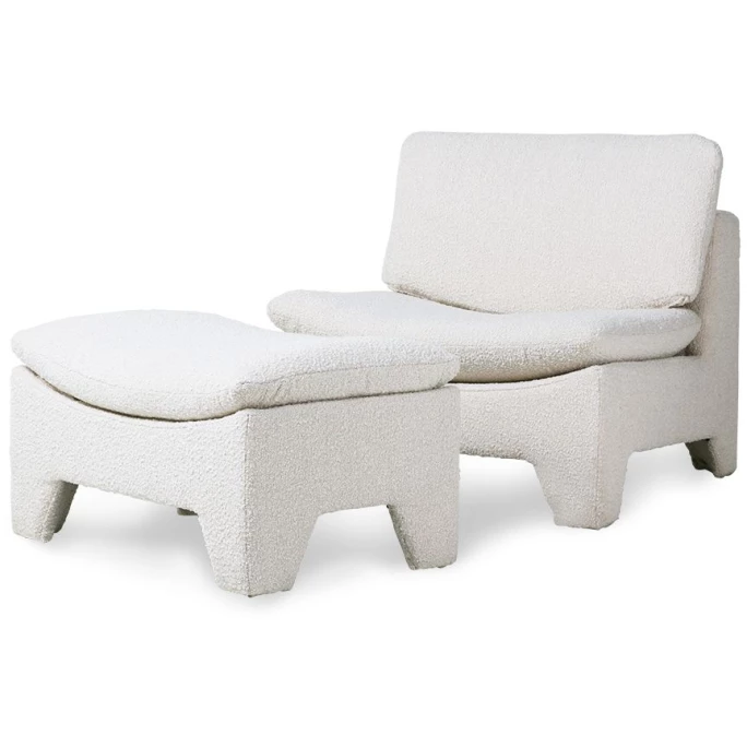 HK Living Retro Lounge Ottoman Fußhocker - 82x51x45 Cm - Cream 5 HK Living Retro Lounge Ottoman Fußhocker - 82x51x45 Cm - Cream – Bild 3