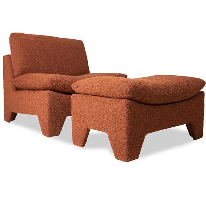 HK Living Retro Lounge Ottoman Fußhocker - 82x51x45 Cm - Brick 7 HK Living Retro Lounge Ottoman Fußhocker - 82x51x45 Cm - Brick – Bild 5