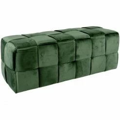 Titelseite 9 Leitmotiv Weaved Sitzbank - 39x100 Cm - Höhe 38 Cm - Dunkelgrün