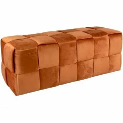 Titelseite 5 Leitmotiv Weaved Sitzbank - 39x100 Cm - Höhe 38 Cm - Burned Orange