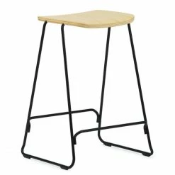 Normann Copenhagen Just Barstool Barhocker - H 65 X L 46,5 X D 40 Cm - Sitzhöhe 65 Cm - Black/ Oak