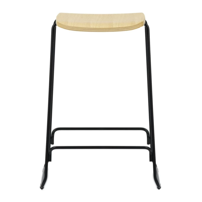 Normann Copenhagen Just Barstool Barhocker - H 65 X L 46,5 X D 40 Cm - Sitzhöhe 65 Cm - Black/ Oak 4 Normann Copenhagen Just Barstool Barhocker - H 65 X L 46,5 X D 40 Cm - Sitzhöhe 65 Cm - Black/ Oak – Bild 2