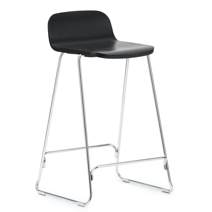 Normann Copenhagen Just Barstool Barhocker Mit Lehne - H 80 X L 46,5 X D 42 Cm - Sitzhöhe 65 Cm - Chrome/ Black 3 Normann Copenhagen Just Barstool Barhocker Mit Lehne - H 80 X L 46,5 X D 42 Cm - Sitzhöhe 65 Cm - Chrome/ Black
