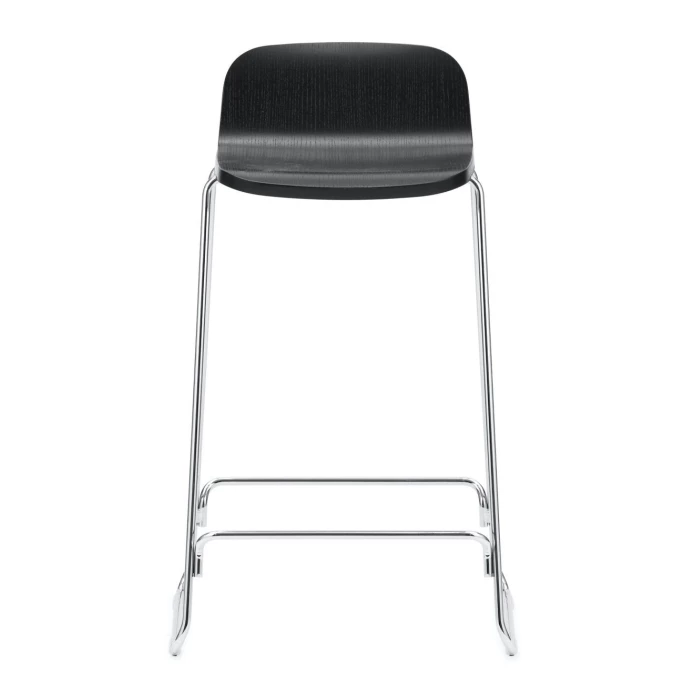 Normann Copenhagen Just Barstool Barhocker Mit Lehne - H 80 X L 46,5 X D 42 Cm - Sitzhöhe 65 Cm - Chrome/ Black 4 Normann Copenhagen Just Barstool Barhocker Mit Lehne - H 80 X L 46,5 X D 42 Cm - Sitzhöhe 65 Cm - Chrome/ Black – Bild 2