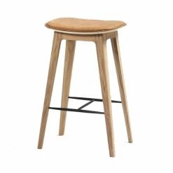 SACKit Nordic Barhocker DUNES Mit Kreuznaht - 68x46x33.5 Cm - Cognac