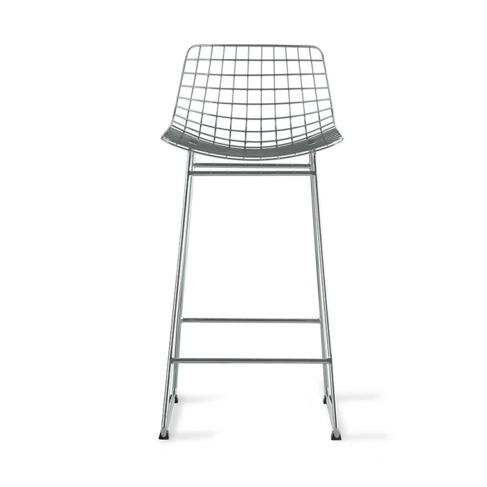 HK Living Wire Bar Stool Barhocker - 2er-Set - 2 Stühle à B 42 X T 56 X H 86 Cm - Silberfarbig 4 HK Living Wire Bar Stool Barhocker - 2er-Set - 2 Stühle à B 42 X T 56 X H 86 Cm - Silberfarbig – Bild 2