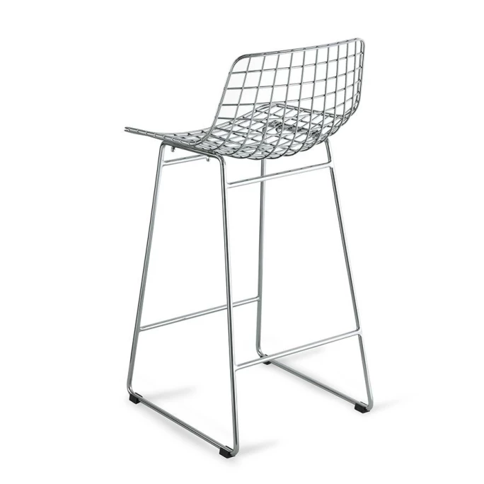 HK Living Wire Bar Stool Barhocker - 2er-Set - 2 Stühle à B 42 X T 56 X H 86 Cm - Silberfarbig 5 HK Living Wire Bar Stool Barhocker - 2er-Set - 2 Stühle à B 42 X T 56 X H 86 Cm - Silberfarbig – Bild 3