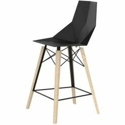 Vondom FAZ WOOD Barhocker - 4er Set - 4er Set - 48x51x102 Cm - Schwarz