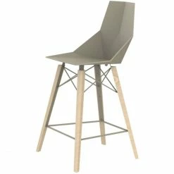Vondom FAZ WOOD Barhocker - 4er Set - 4er Set - 48x51x102 Cm - Ecru