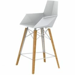 Vondom FAZ WOOD Barhocker - 4er Set - 4er Set - 57x51x102 Cm - Weiß