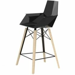 Vondom FAZ WOOD Barhocker - 4er Set - 4er Set - 57x51x102 Cm - Schwarz
