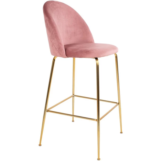 House Nordic Lausanne Barhocker 2er-Set - 2er-Set - 60x55x108 Cm - Rose - Mit Messing-Beinen 5 House Nordic Lausanne Barhocker 2er-Set - 2er-Set - 60x55x108 Cm - Rose - Mit Messing-Beinen – Bild 3
