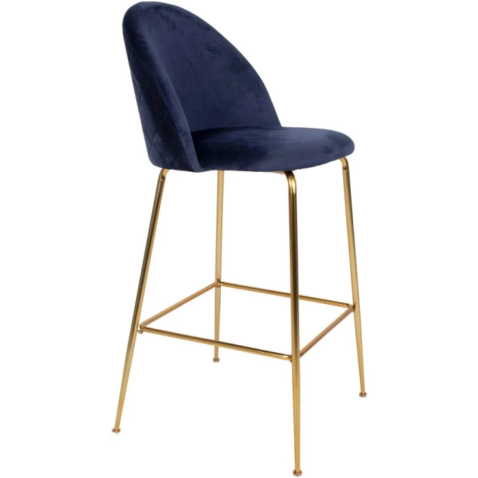 House Nordic Lausanne Barhocker 2er-Set - 2er-Set - 60x55x108 Cm - Blau - Mit Messing-Beinen 5 House Nordic Lausanne Barhocker 2er-Set - 2er-Set - 60x55x108 Cm - Blau - Mit Messing-Beinen – Bild 3