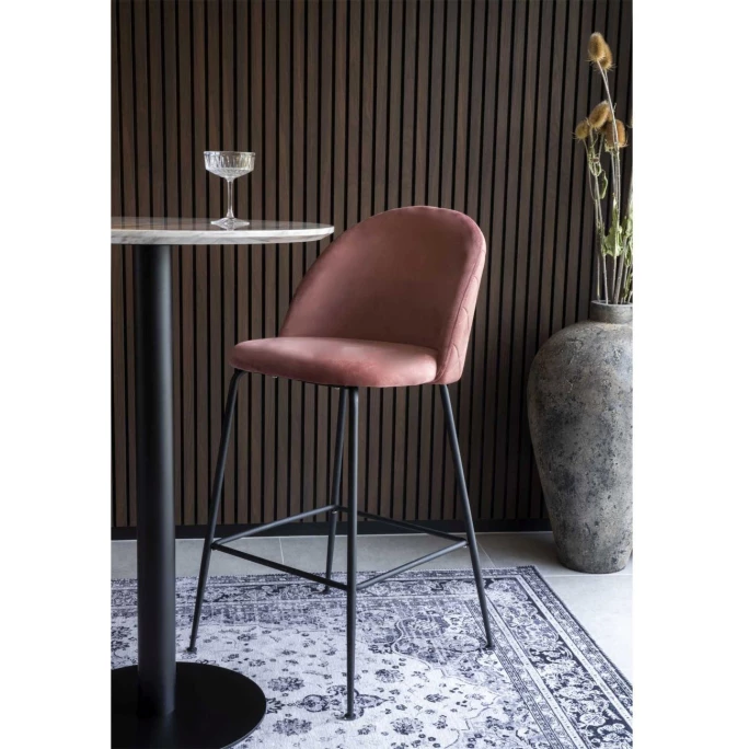 House Nordic Lausanne Barhocker 2er-Set - 2er-Set - 60x55x108 Cm - Rose - Mit Schwarzen Stuhlbeinen 8 House Nordic Lausanne Barhocker 2er-Set - 2er-Set - 60x55x108 Cm - Rose - Mit Schwarzen Stuhlbeinen – Bild 6