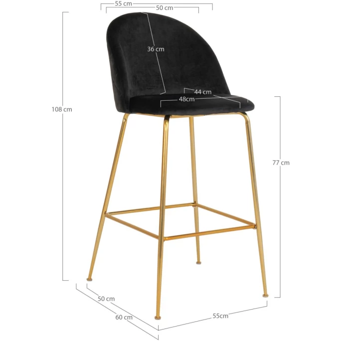 House Nordic Lausanne Barhocker 2er-Set - 2er-Set - 60x55x108 cm - schwarz - mit Messing-Beinen House Nordic Lausanne Barhocker 2er-Set - 2er-Set - 60x55x108 Cm - Schwarz - Mit Messing-Beinen -Leitmotiv Shop unnamed file 844