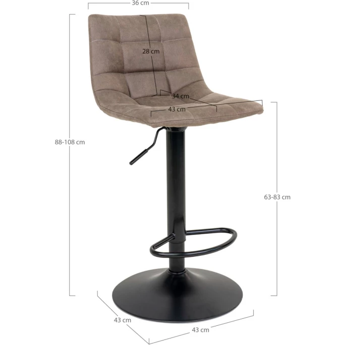 House Nordic Middelfart Barhocker 2er-Set - 2er-Set - 43x43x88-108 Cm - Hellbraun 8 House Nordic Middelfart Barhocker 2er-Set - 2er-Set - 43x43x88-108 Cm - Hellbraun – Bild 6