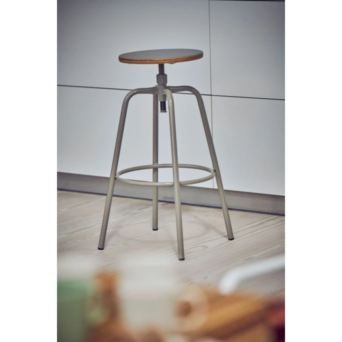 Jan Kurtz PARIS Bar-Drehhocker Höhenverstellbar - Ø 32 Cm - Höhe 70-80 Cm - Taupe/taupe 5 Jan Kurtz PARIS Bar-Drehhocker Höhenverstellbar - Ø 32 Cm - Höhe 70-80 Cm - Taupe/taupe – Bild 3